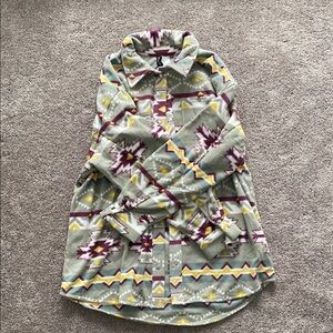 Tribal Print Button-Up Shirt
